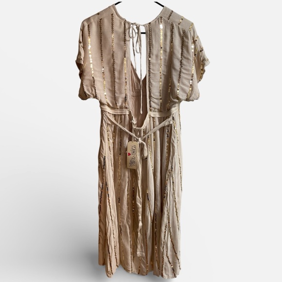 Southern Fried Chicks Boutique Sequin Midi Dress – XL – NWT Sequin Gold Boho - Picture 3 of 5